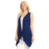 Women’s Lightweight Sleeveless Solid Open-Front Drape Vest Cardigan – Navy – Medium