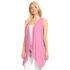 Women’s Lightweight Sleeveless Solid Open-Front Drape Vest Cardigan – Pink – Small