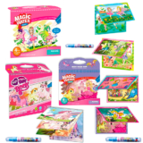 Magic Water Washable Coloring Books with Water Markers (3-Pack) – Angel, Unicorn, Princess