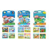Magic Water Washable Coloring Books with Water Markers (3-Pack) – Dinosaur , Number, Vehicle