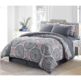 Bibb Home® 8-Piece Printed Down Alternative Comforter Set – Queen – Stella