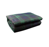 Lightweight Outdoor Throw with Storage Bag – Green Plaid