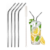 Stainless Steel Drinking Straw with Brush (4-Pack) – Straws – Curved Silver