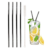 Stainless Steel Drinking Straw with Brush (4-Pack) – Straws – Straight Black