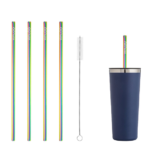 Stainless Steel Drinking Straw with Brush (4-Pack) – Straws – Straight Rainbow