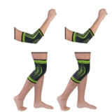 Flexible Stretch Joint Compression Sleeve Support Brace (Multi-Pack) – KNEE x2 – ELBOW x2