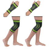 Flexible Stretch Joint Compression Sleeve Support Brace (Multi-Pack) – KNEE x2 – PALM x2