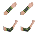 Flexible Stretch Joint Compression Sleeve Support Brace (Multi-Pack) – ELBOW x2 – WRIST x2