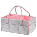 Portable Nursery Storage Organizer for Babies with Changing Mat – Pink
