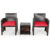 Rattan 3-Piece Outdoor Chairs and Table Set – Red