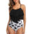 Women’s Ruffle Tankini Two-Piece Bikini Swimsuit – PALMS / XL