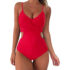Women’s Tankini Monokini Swimsuit with Side Cutouts – RED / M