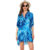Women’s Pullover Swim Beachwear Cover-up Tunic Dress – BLUE#4 / S