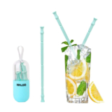 Foldable Silicone Drinking Straw – Aqua