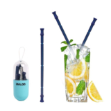 Foldable Silicone Drinking Straw – Navy