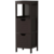 3-Tier Wooden Floor-Standing Storage Cabinet with Drawers – Brown