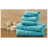 Bibb Home 100% Egyptian Cotton 6-Piece Towel Set – Solid – Aqua