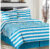 Horizontal Stripe 7-Piece Comforter Set – Twin – White/Blue