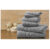 Bibb Home 100% Egyptian Cotton 6-Piece Towel Set – Solid – Grey