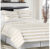 Horizontal Stripe 7-Piece Comforter Set – Full – White/Taupe