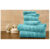Bibb Home 100% Egyptian Cotton 6-Piece Towel Set – Popcorn – Aqua