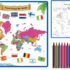 Kids’ Washable Coloring Mat with 12 Washable Markers – City Life 19.5”x19.5”