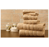Bibb Home 100% Egyptian Cotton 6-Piece Towel Set – Popcorn – Linen