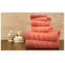 Bibb Home 100% Egyptian Cotton 6-Piece Towel Set – Popcorn – Coral