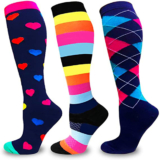 Print Knee-High Recovery Compression Socks (3- or 6-Pair) – 3PK PACK A S/M