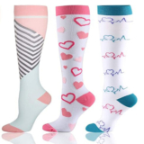 Print Knee-High Recovery Compression Socks (3- or 6-Pair) – Pack B – S/M