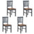 Solid Wood Black Spindle Dining Chairs (Set of 4)
