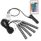 36-LED Multicolor 12V Car Atmosphere Light Strips with Remote