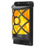 SolarekÂ® Wall-Mounted Solar-Powered LED Light with Flickering Flame Effect