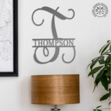 Personalized Fancy Monogram Metal Family Name Sign