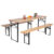 Folding 3-Piece Wooden Picnic Table and Bench Set