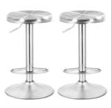 Brushed Stainless Steel Swivel Bar Stools (Set of 2)