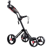 Folding 4-Wheel Golf Bag Cart with Umbrella/Scorecard Holder