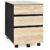 Black and Natural Wood 3-Drawer Mobile Cabinet