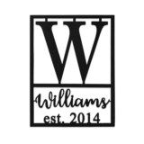 Personalized Monogram Name and Date Sign – 16 inch- White