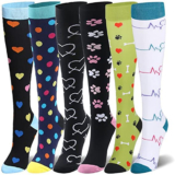 Print Knee-High Recovery Compression Socks (3- or 6-Pair) – Pack 1 –  L/XL