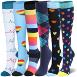 Print Knee-High Recovery Compression Socks (3- or 6-Pair) – Pack 3 – L/XL