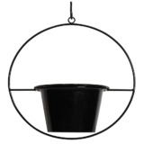 6-Inch Metal Hanging Pot Wall Planters – Black