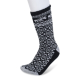 GaaHuu Men’s Brushed 2.7-TOG Patterned Thermal Socks – Black