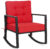 Outdoor Cushioned Rattan Rocking Chair – Red