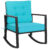 Outdoor Cushioned Rattan Rocking Chair – Turquoise