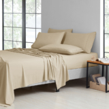 2,000-TC Bamboo Blend 6-Piece Sheet Set with Deep Pockets – Twin – Khaki