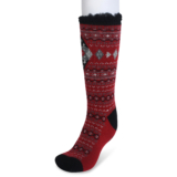 GaaHuu Women’s 4x Brushed Pattern Thermal Socks – red diamond fairisle