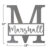 12- or 15-Inch Personalized Metal Family Monogram Last Name Sign – 12 inch Script Letter Monogram