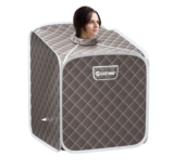 Portable Steam Spa Sauna with 9 Temperature Levels + Chair – Grey
