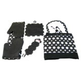 Le Chefâ„¢ 4-Piece Kitchen Tools Apron Set – Black Diamond Dot